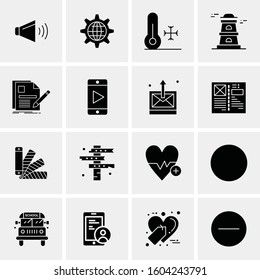16 Universal Business Icons Vector. Creative Icon Illustration to use in web and Mobile Related project.