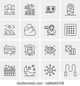 16 Universal Business Icons Vector. Creative Icon Illustration to use in web and Mobile Related project.