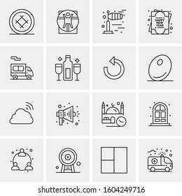 16 Universal Business Icons Vector. Creative Icon Illustration to use in web and Mobile Related project.