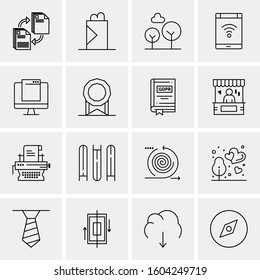 16 Universal Business Icons Vector. Creative Icon Illustration to use in web and Mobile Related project.
