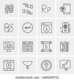 16 Universal Business Icons Vector. Creative Icon Illustration to use in web and Mobile Related project.