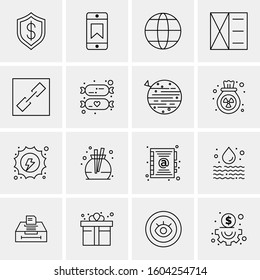16 Universal Business Icons Vector. Creative Icon Illustration to use in web and Mobile Related project.