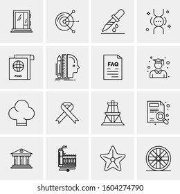 16 Universal Business Icons Vector. Creative Icon Illustration to use in web and Mobile Related project.