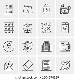 16 Universal Business Icons Vector. Creative Icon Illustration to use in web and Mobile Related project.