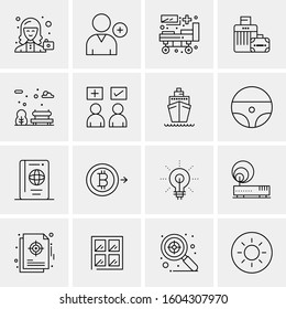 16 Universal Business Icons Vector. Creative Icon Illustration to use in web and Mobile Related project.