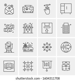 16 Universal Business Icons Vector. Creative Icon Illustration to use in web and Mobile Related project.