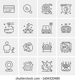 16 Universal Business Icons Vector. Creative Icon Illustration to use in web and Mobile Related project.