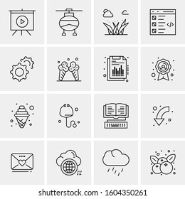 16 Universal Business Icons Vector. Creative Icon Illustration to use in web and Mobile Related project.