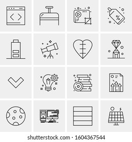 16 Universal Business Icons Vector. Creative Icon Illustration to use in web and Mobile Related project.