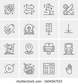 16 Universal Business Icons Vector. Creative Icon Illustration to use in web and Mobile Related project.