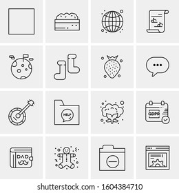 16 Universal Business Icons Vector. Creative Icon Illustration to use in web and Mobile Related project.