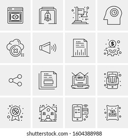 16 Universal Business Icons Vector. Creative Icon Illustration to use in web and Mobile Related project.