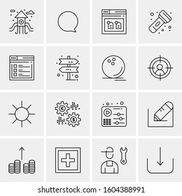 16 Universal Business Icons Vector. Creative Icon Illustration to use in web and Mobile Related project.