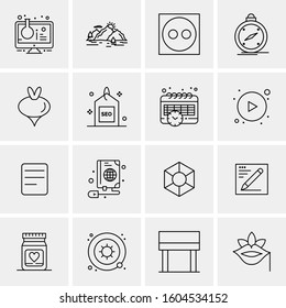 16 Universal Business Icons Vector. Creative Icon Illustration to use in web and Mobile Related project.