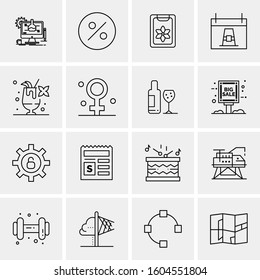 16 Universal Business Icons Vector. Creative Icon Illustration to use in web and Mobile Related project.