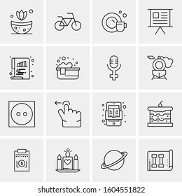 16 Universal Business Icons Vector. Creative Icon Illustration to use in web and Mobile Related project.