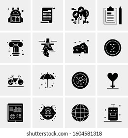 16 Universal Business Icons Vector. Creative Icon Illustration to use in web and Mobile Related project.