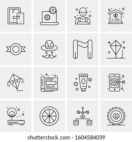16 Universal Business Icons Vector. Creative Icon Illustration to use in web and Mobile Related project.