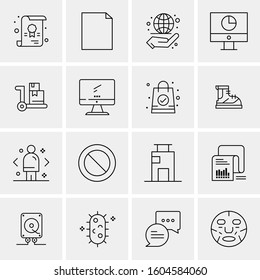 16 Universal Business Icons Vector. Creative Icon Illustration to use in web and Mobile Related project.