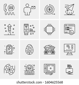 16 Universal Business Icons Vector. Creative Icon Illustration to use in web and Mobile Related project.