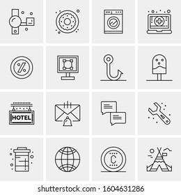 16 Universal Business Icons Vector. Creative Icon Illustration to use in web and Mobile Related project.
