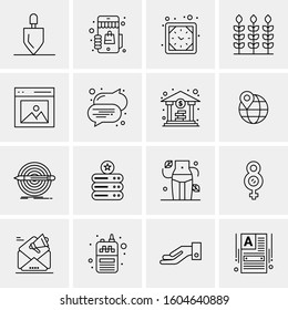 16 Universal Business Icons Vector. Creative Icon Illustration to use in web and Mobile Related project.