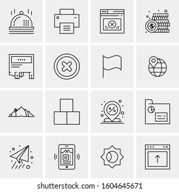 16 Universal Business Icons Vector. Creative Icon Illustration to use in web and Mobile Related project.
