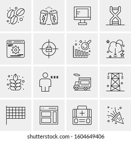 16 Universal Business Icons Vector. Creative Icon Illustration to use in web and Mobile Related project.