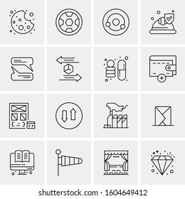 16 Universal Business Icons Vector. Creative Icon Illustration to use in web and Mobile Related project.