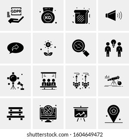 16 Universal Business Icons Vector. Creative Icon Illustration to use in web and Mobile Related project.