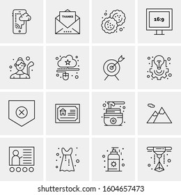 16 Universal Business Icons Vector. Creative Icon Illustration to use in web and Mobile Related project.