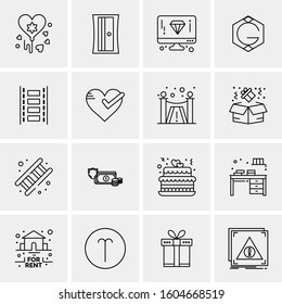 16 Universal Business Icons Vector. Creative Icon Illustration to use in web and Mobile Related project.