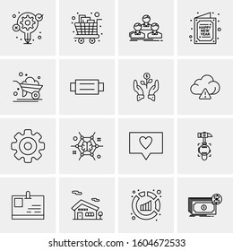 16 Universal Business Icons Vector. Creative Icon Illustration to use in web and Mobile Related project.