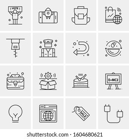 16 Universal Business Icons Vector. Creative Icon Illustration to use in web and Mobile Related project.