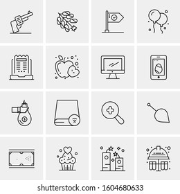 16 Universal Business Icons Vector. Creative Icon Illustration to use in web and Mobile Related project.