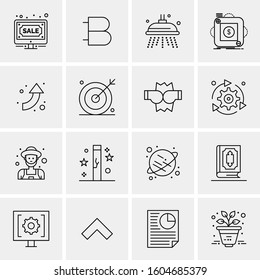 16 Universal Business Icons Vector. Creative Icon Illustration to use in web and Mobile Related project.