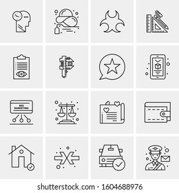 16 Universal Business Icons Vector. Creative Icon Illustration to use in web and Mobile Related project.