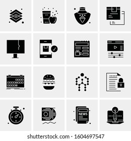 16 Universal Business Icons Vector. Creative Icon Illustration to use in web and Mobile Related project.
