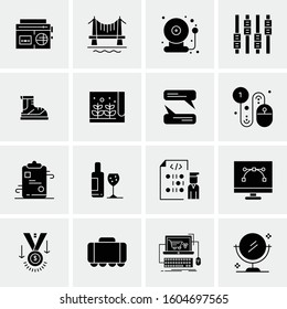 16 Universal Business Icons Vector. Creative Icon Illustration to use in web and Mobile Related project.