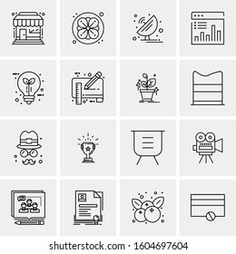 16 Universal Business Icons Vector. Creative Icon Illustration to use in web and Mobile Related project.