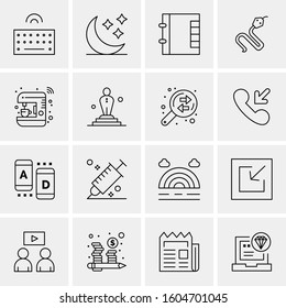 16 Universal Business Icons Vector. Creative Icon Illustration to use in web and Mobile Related project.