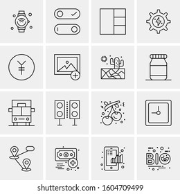 16 Universal Business Icons Vector. Creative Icon Illustration to use in web and Mobile Related project.