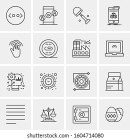16 Universal Business Icons Vector. Creative Icon Illustration to use in web and Mobile Related project.