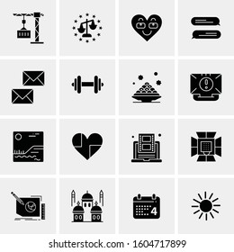 16 Universal Business Icons Vector. Creative Icon Illustration to use in web and Mobile Related project.