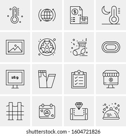 16 Universal Business Icons Vector. Creative Icon Illustration to use in web and Mobile Related project.