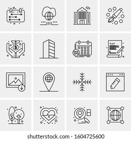 16 Universal Business Icons Vector. Creative Icon Illustration to use in web and Mobile Related project.