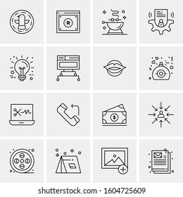 16 Universal Business Icons Vector. Creative Icon Illustration to use in web and Mobile Related project.