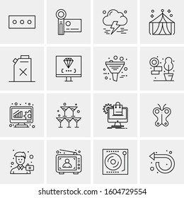 16 Universal Business Icons Vector. Creative Icon Illustration to use in web and Mobile Related project.