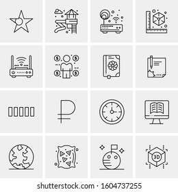 16 Universal Business Icons Vector. Creative Icon Illustration to use in web and Mobile Related project.
