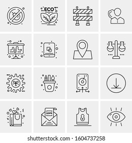 16 Universal Business Icons Vector. Creative Icon Illustration to use in web and Mobile Related project.